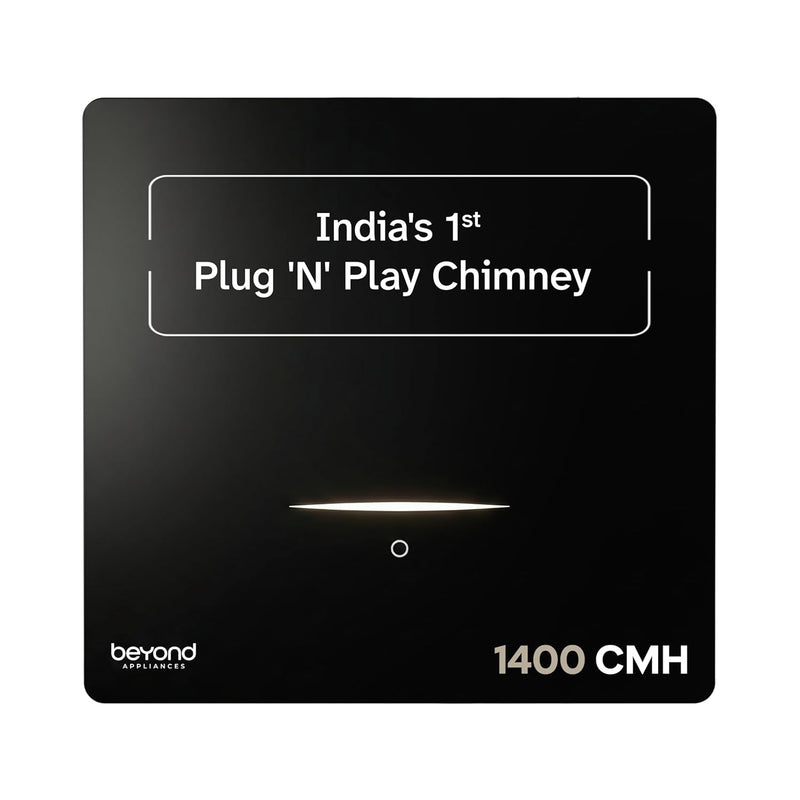 Beyond Appliances Cube Pro Plug N Play Ductless Kitchen Chimney | Free Installation | 1400 CMH | Auto Clean | 5-Stage Charcoal Activated Filter | Touch Control | 3-way Suction | 48