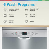 Bosch 13 Place Setting Dishwasher with Intensive Kadhai Program, No Pre-Rinse, 70? Hot water wash, Half Load Option & Extra Cutlery Box - (SMS66GI01I, Silver, Glass Protection Technology)