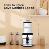 INALSA Electric Chopper for Kitchen With 450 Watts Pure Copper Motor 2 Speed Option|Chop, Mince, Puree, Dice|Twin Blade Technology|One Touch Operation,Long Power Cord-Bullet Inox