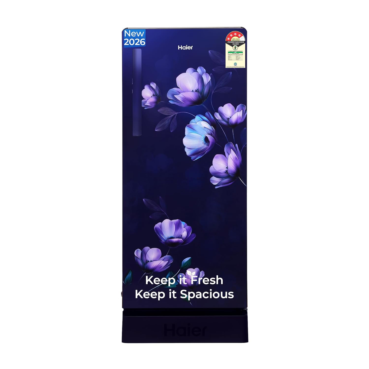 Haier 190 L 4 Star Direct Cool Single Door Refrigerator with Fast Ice Making, Easy Clean Back, Large Vegetable Box (HED-204TMIBA-N, Marine Ivy, Base Stand Drawer, )