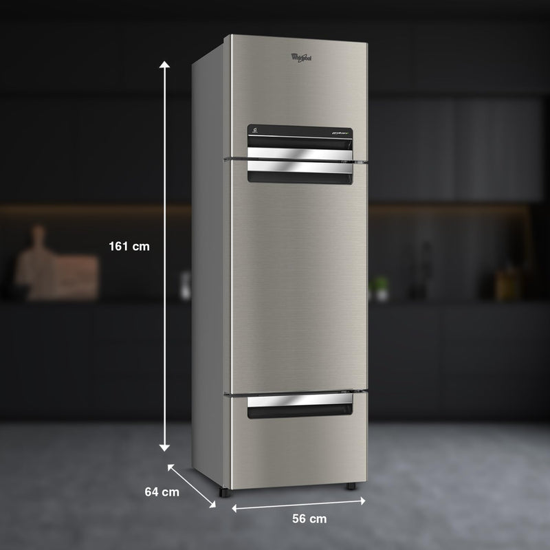 Whirlpool 215 L Frost Free Triple-Door Refrigerator [FP 223D PROTTON ROY RADIANT STEEL(Z) ]