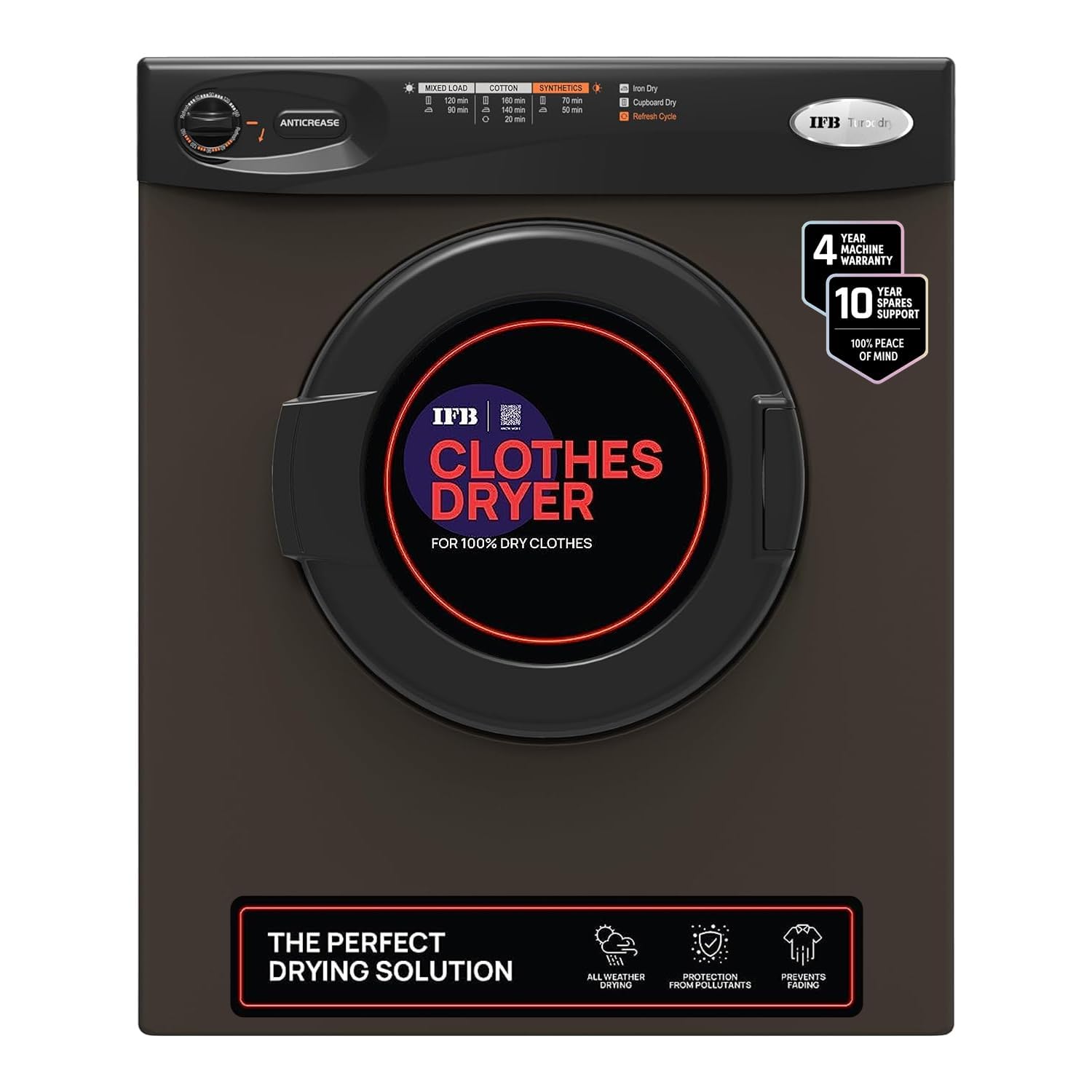IFB 5.5 Kg Front Load Clothes Dryer | Turbo Dry MX | 55 rpm | Mocha