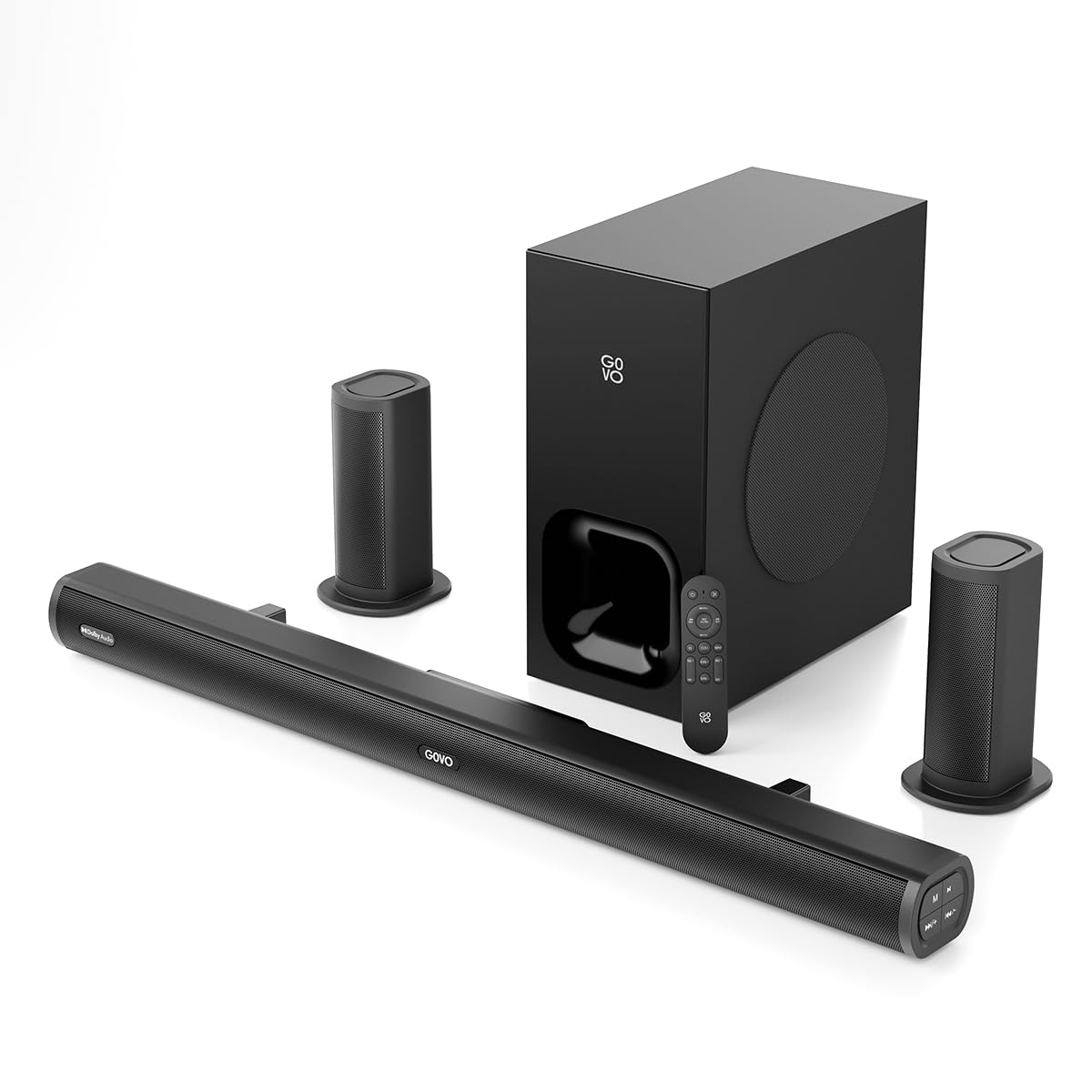 GOVO GoSurround 990 Dolby Digital | 525W Sound bar, 5.1 Channel Home Theatre, 6.5" Wireless subwoofer and Satellite Speakers, HDMI, Opt, AUX, USB & Bluetooth, 3 Equalizer Modes, LED Display (Black)