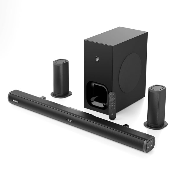 GOVO GoSurround 990 Dolby Digital | 525W Sound bar, 5.1 Channel Home Theatre, 6.5" Wireless subwoofer and Satellite Speakers, HDMI, Opt, AUX, USB & Bluetooth, 3 Equalizer Modes, LED Display (Black)