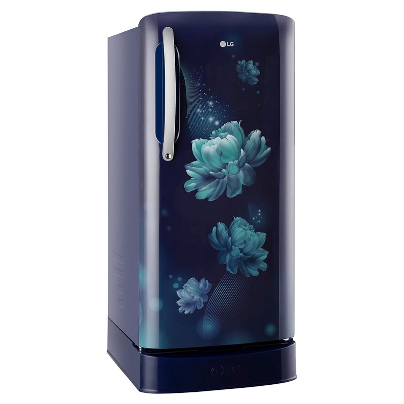 LG 201 L 5 Star Inverter Direct-Cool Single Door Refrigerator (GL-D211HBCZ, Blue Charm, Base stand with drawer)