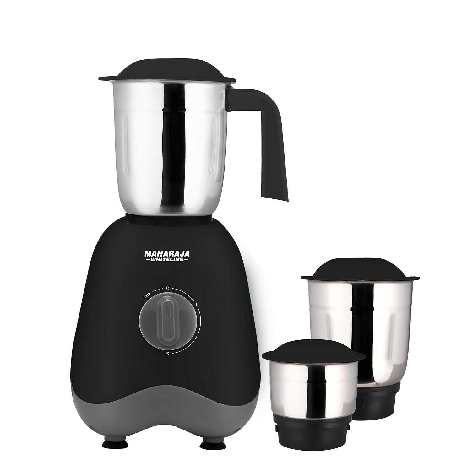 Maharaja Whiteline Neo Prime Mixer Grinder With 3 Versatile Jars 500 Watt (Black and Grey)