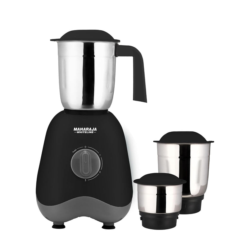 Maharaja Whiteline Neo Prime Mixer Grinder With 3 Versatile Jars 500 Watt (Black and Grey)
