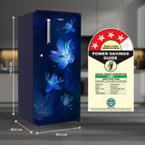 Whirlpool 184 L 4 Star Inverter Direct-Cool Single Door Refrigerator (205 WDE PRM 4SInv SAPPHIRE FLOWER RAIN-Z, Blue)