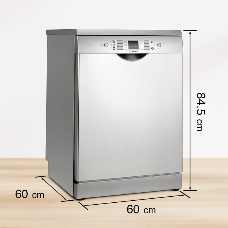 Bosch 13 Place Setting, EcoSilence Drive, Hygiene plus certified with Intensive Kadhai program, Free Standing Dishwasher, World No.1 Brand in Dishwasher (SMS66GI01I, Silver Inox, Inbuilt heater)