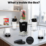 INALSA Blender Mixer Grinder|5 Jar & 600W Copper Motor| Blenders for Smoothies and Juices| Smoothie MakerBlender NutriBlender 3 Blades Including Froth Blade 2Yr Warranty,Jazz 600