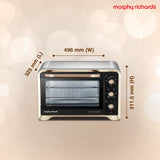 Morphy Richards 30Rcss Otg Oven For Kitchen 30 Litre Oven Toaster Griller Convection Fan&Rotisserie Function Stainless Steel Oven Temperature Control,Gold&Black,1600 Watts