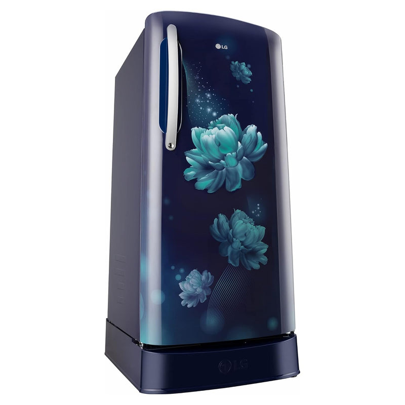 LG 201 L 5 Star Inverter DirectCool Single Door Refrigerator GLD211HBCZ Blue Charm Base stand with drawer