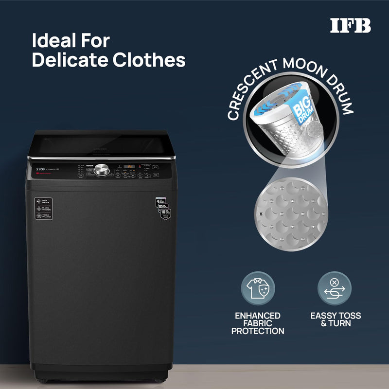 IFB 9 Kg 5 Star with DeepClean Technology, AI Powered, Fully Automatic Top Load Washing Machine (TL900NB2S, PowerSteam, Inbuilt Heater, Aqua Energie, Noir Black)
