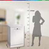 Bosch 14 Place Setting with intensive Kadhai Program, Steam Treatment,WiFi, 3-Stage Adjustable Upper Rack - (SMS6IKW01I - White,Glass Protection Technology)