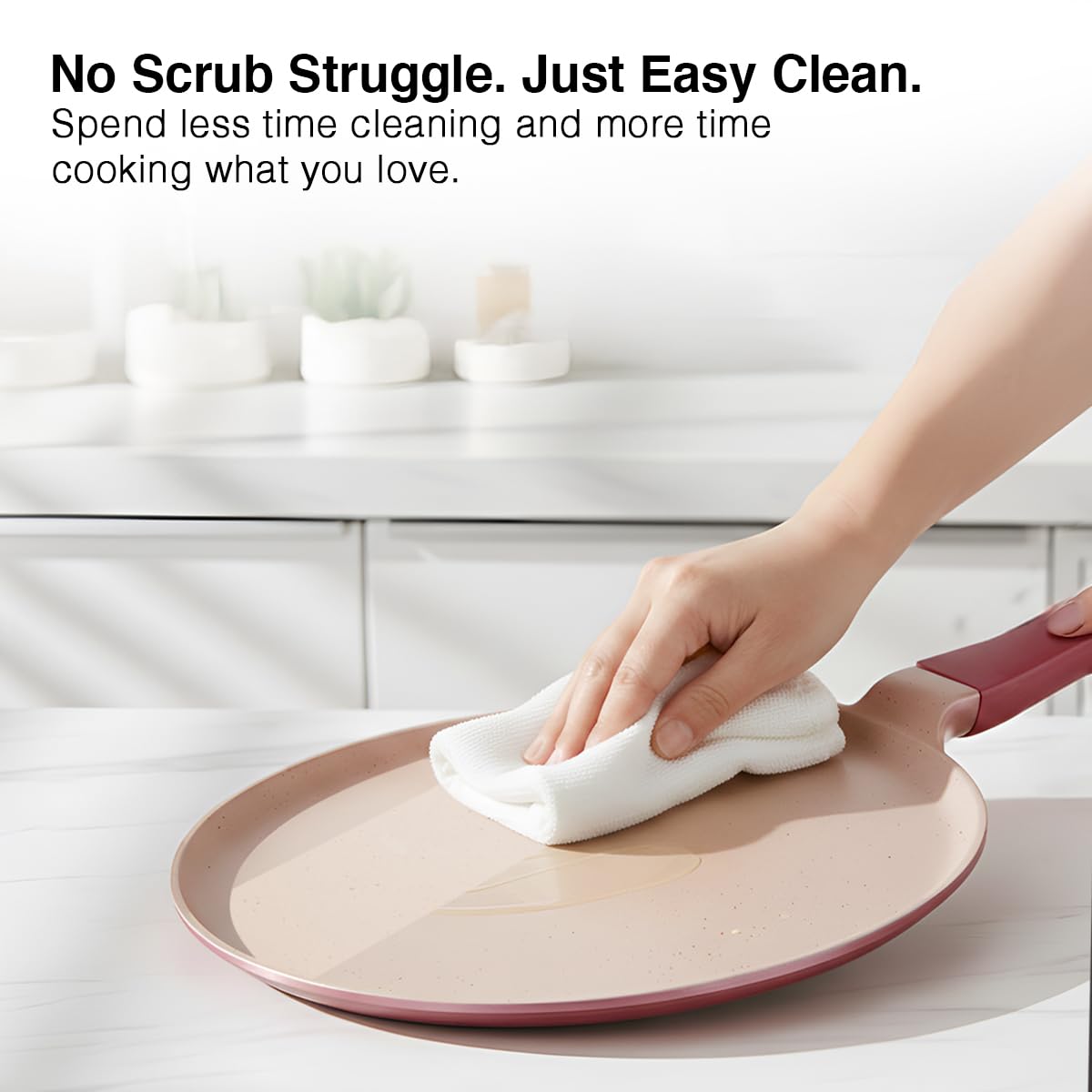 Prestige 27cm Omega Die-Cast Non-Stick Omni Tawa | 3-Layer Coating | Die-Cast Body | Metal Spoon Friendly | Heavy Base | Pink