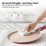 Prestige 27cm Omega Die-Cast Non-Stick Omni Tawa | 3-Layer Coating | Die-Cast Body | Metal Spoon Friendly | Heavy Base | Pink