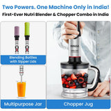 INALSA Nutri Blender with Hand Blender Attachment|1800W DC Motor|20 Speed Control + Turbo Speed|Chopping, Whisking,Frothing & 2Ready To Go Bottles|SS Blades & Rod|2 Yr Warranty|1800 Blend N Go