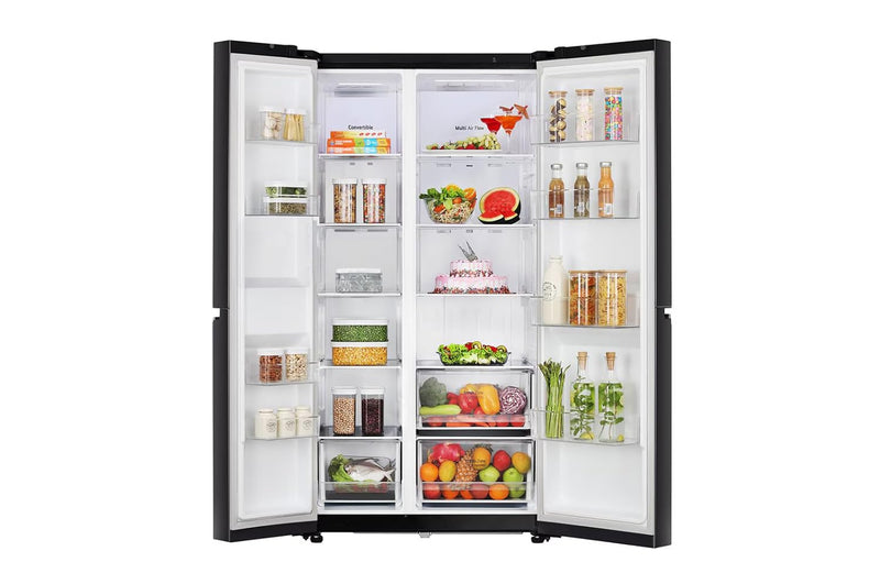 LG 650L Side-by-Side Refrigerator, Convertible, Multi-Air Flow Western Black, 3 Star (GL-B257JWB3)