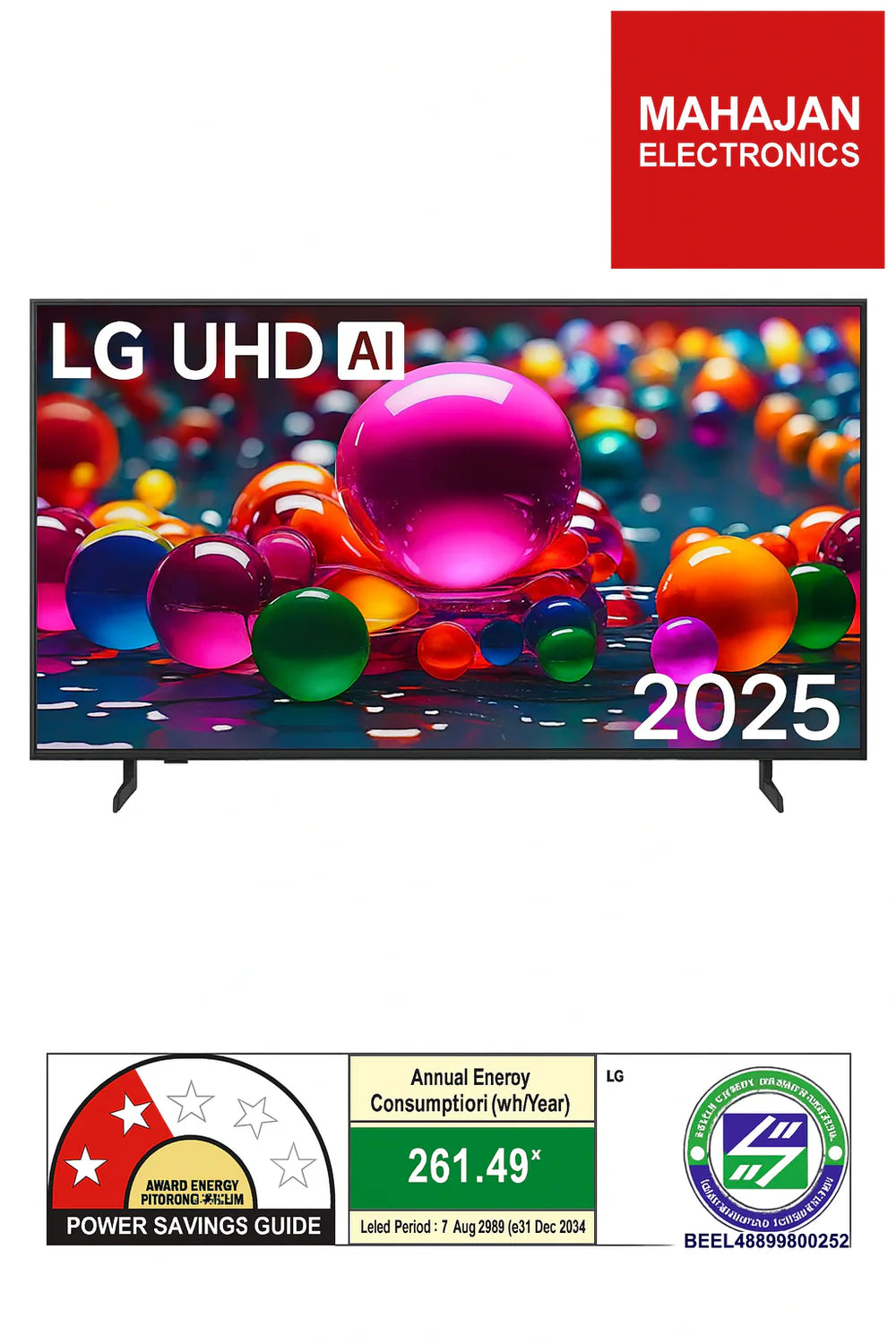 LG 65UA82506LA 65 inch 4K UHD AI Smart TV with ?7 AI Processor Gen8, Filmmaker Mode, Dolby Atmos, webOS 25, Voice ID