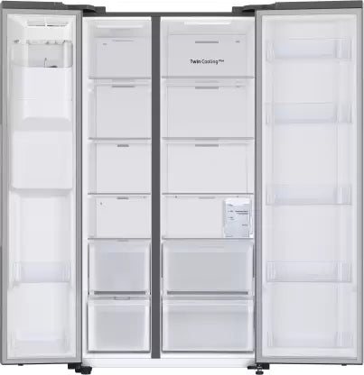 Samsung 633 L, 3 Star, Frost Free, Side By Side Refrigerator (RS78CG8543S9HL, Silver, Refined Inox)