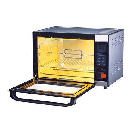 Bajaj 50 Litre Digital Oven Toaster Griller (50 Litres Otg)With 6 Pre-Set Menu, Oven For Kitchen With Illuminated Chamber, Motorised Rotisserie & Convection, Black & Silver,1400 Watts