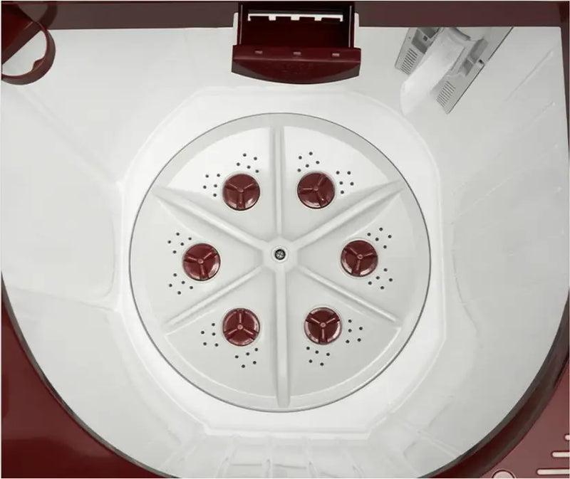 Voltas Beko by A Tata Product 7.2 kg Semi Automatic Top Load Washing Machine Maroon, White