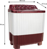 Voltas Beko by A Tata Product 7.2 kg Semi Automatic Top Load Washing Machine Maroon, White