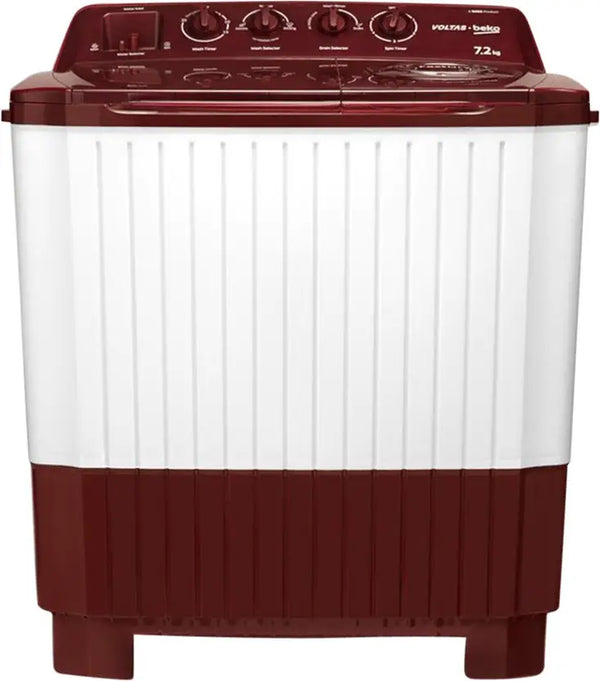 Voltas Beko by A Tata Product 7.2 kg Semi Automatic Top Load Washing Machine Maroon, White
