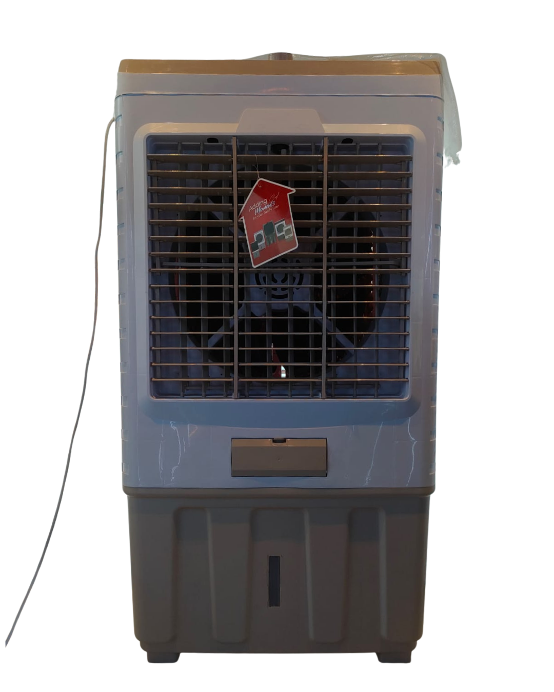 MiMaxx Volvo Glass Top Cooler 60L Tank Capacity Honey Comb Pads Ice Chamber Plastic Top 40Ft Air Throw EvaporativeTechnology