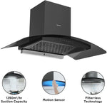 Midea 90V11 Auto Clean Wall Mounted Black 1250 CMH Chimney