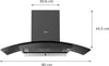 Midea 90V11 Auto Clean Wall Mounted Black 1250 CMH Chimney