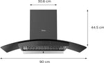 Midea 90V11 Auto Clean Wall Mounted Black 1250 CMH Chimney