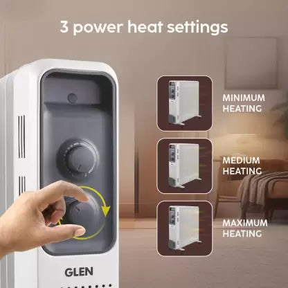 Glen HA 7011 11 FIN Electric Oil Filled Radiator bed Room Heater ISI Certified Oil Filled Room Heater