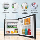 Haier 42 L Mini Refrigerator with Direct Cool Technology - Single Door Design, Energy Efficient, Compact Size - Ideal for Home, Office, and Dorm Rooms (Black Steel, HRD-55KS, 2024 Model)