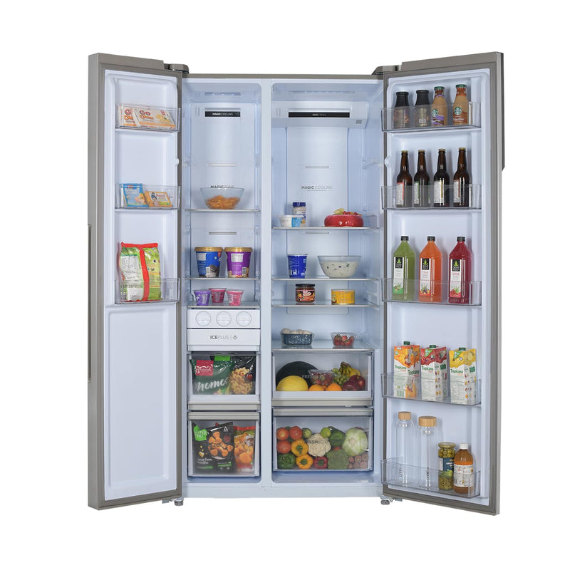 CANDY 602 L Frost Free Side by Side Refrigerator with 100% Convertible Technology, Digital Control Panel and Magic Convertible Cooling 2-door (Shiny Steel, CSS6600TS)