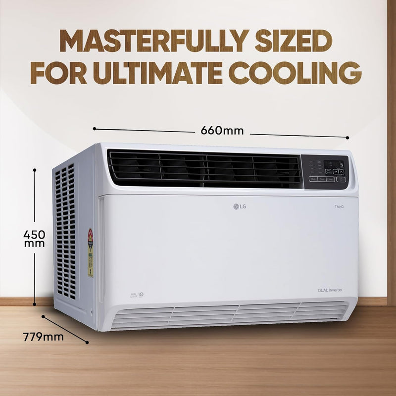 LG 1.5 Ton 5 Star Wi-Fi DUAL Inverter Window AC ( UW-Q18WWZA, White)