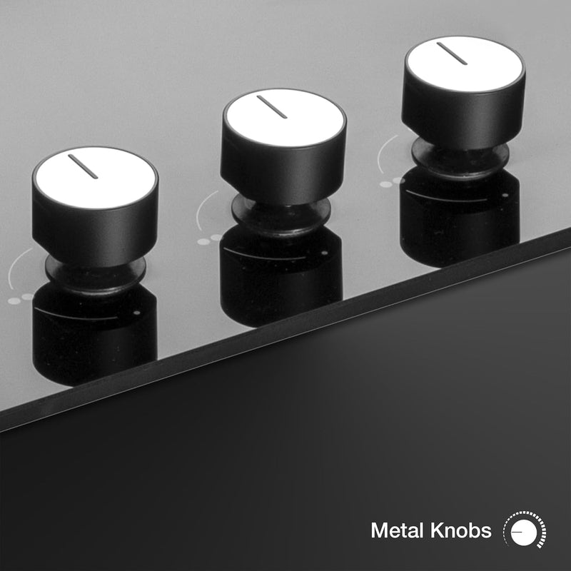 KAFF Built-in Hob/Hobtop 3 Burners, Auto Electric Ignition Glass Top, 60 CM, Black Coated Tornado Style Burners, SS Drip Tray, 8 MM Thick Toughened Glass (Black) | CRISTA CRH 603