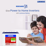 Luminous Red Charge RC 18000 150 Ah, Recyclable Tall Tubular Inverter Battery for Home, Office & Shops (Blue & White)