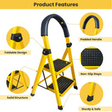 Asian Paints TruCare 2-Steps Trendy Steel Ladder, Foldable Ladder for Home & Office use, Durable, Wide, Anti-Skid, Lightweight & Easy to Carry, with 5