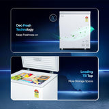 Haier HFC-145SM5, 5 Star Rating, Single Door Convertible Deep Freezer, Inside Metal Liner with Deo Fresh Technology, Compact Design & Removable Gasket (White)