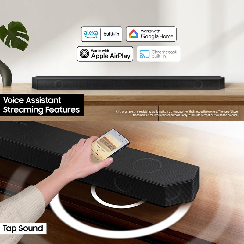 Samsung 656 W 11.1.4 ch (HW-Q990D/XL) Wireless Dolby Atmos Soundbar with Subwoofer, Center/Up/Side Firing Speakers, Surround Sound, Built-in Alexa, AirPlay2, Wi-Fi, Bluetooth, HDMI (Graphite Black)
