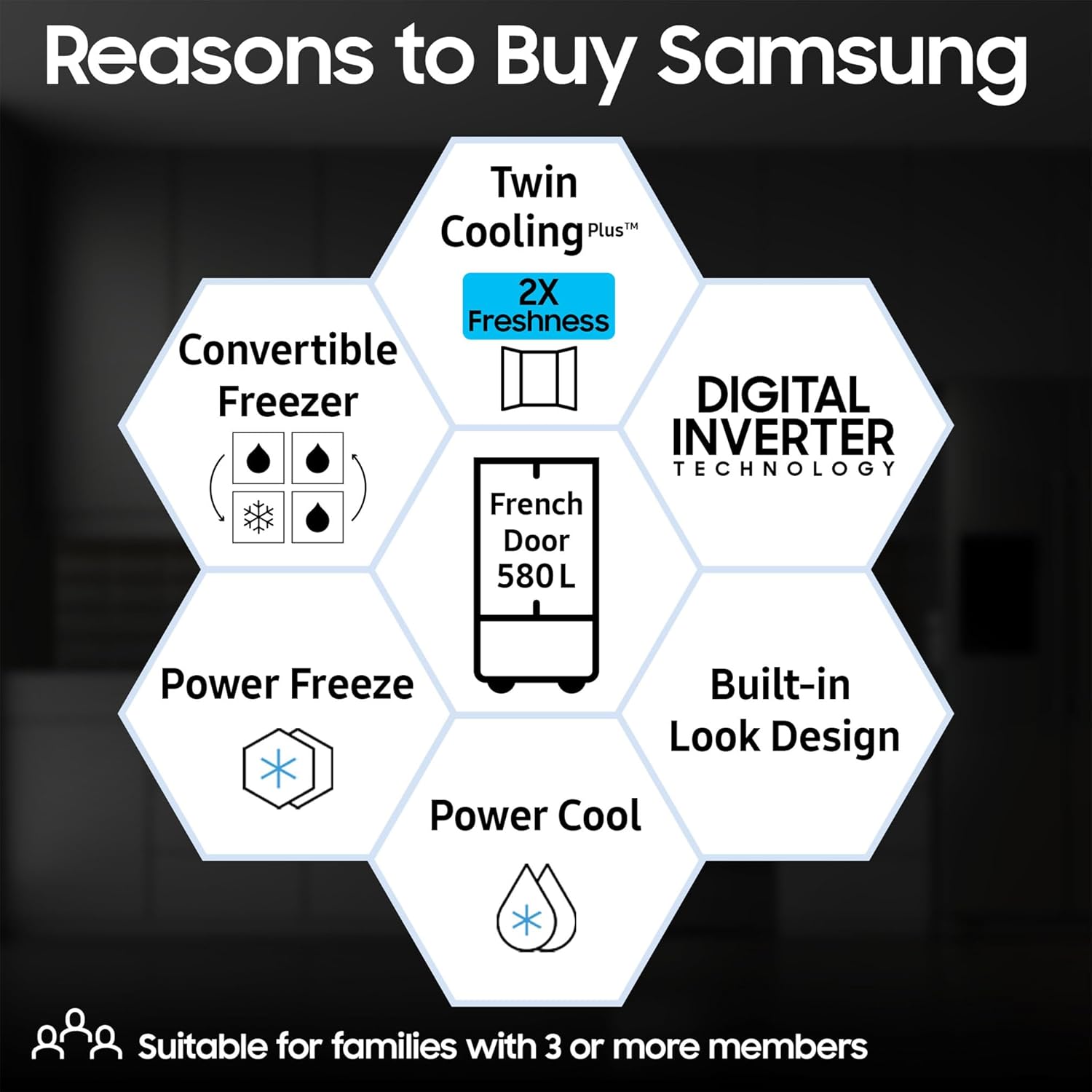 Samsung 550 L, Convertible, Digital Inverter, Frost Free French Door Refrigerator (RF57A5032S9/TL, Silver, Refined Inox)