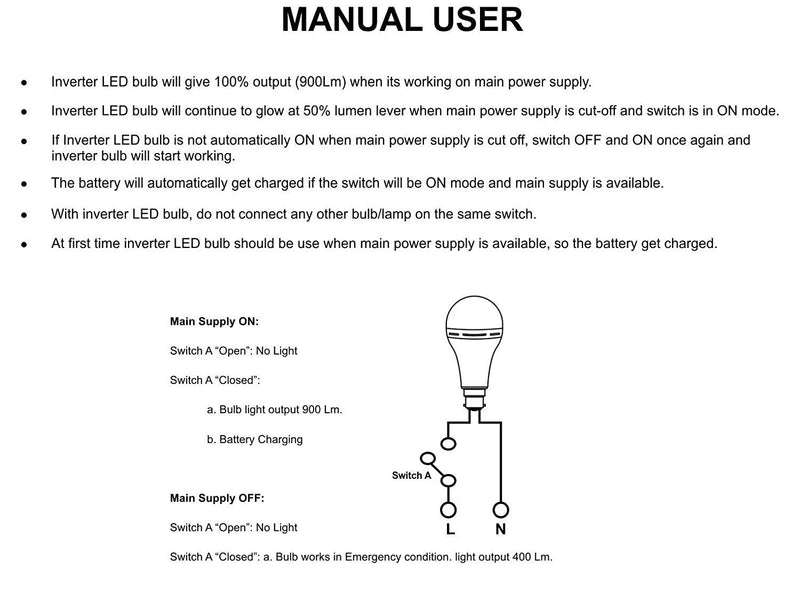 FOXSUN LED 9W Bulb Emergency Light