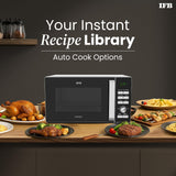 IFB 25L Solo Microwave Oven with 61 Auto Cook Menus (25PM2S, Silver, Easy to use Jog dial & Buttons, Mug Recipes, Steam Clean, Auto Reheat, Preset Timer, Power Save, Multi-Stage Cooking)