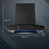 Kutchina Virgose dlx 90 Filterless Auto-clean kitchen Chimney, Suction capacity of 1350 m3/hr with multi speed wave sensor & Touch Control (Black)