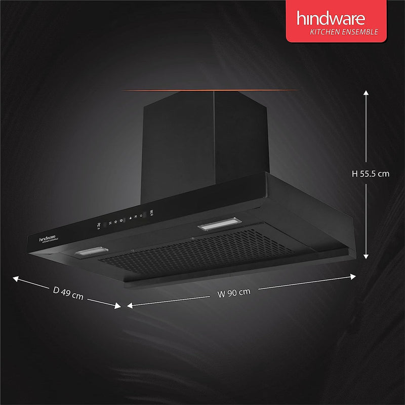 Hindware Kitchen Chimney Darcia 90 Autoclean 1200m3/hr Motion sensor