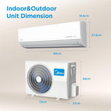 Midea Carrier 1Ton 3 Star, New Star Rated, Wifi Inverter Split AC with 6-in-1 Convertible Cooling, Turbo Mode, Heavy Duty Cooling at 52℃, Auto Clean&HD+PM 2.5 Filter(Copper, AC 1Ton MAI12SD3R36W0, White)