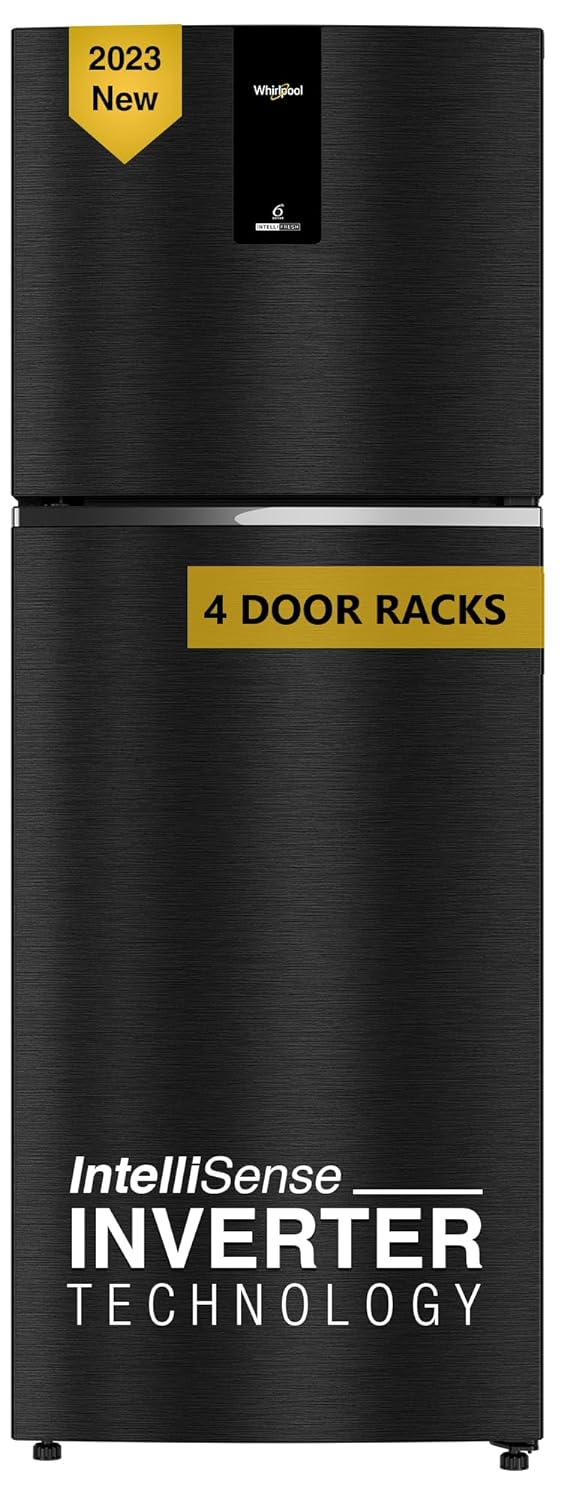 Whirlpool 327 L 3 Star IntelliFresh Inverter Frost Free Double Door Refrigerator (IF INV ELT DF375 OMEGA BLACK(3S)-TL, Black, 2023 Model)