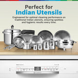Bosch 14 Place Setting with intensive Kadhai Program, Steam Treatment,WiFi, 3-Stage Adjustable Upper Rack - (SMS6IKW01I - White,Glass Protection Technology)