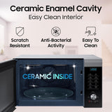 Samsung 28L Multi Spit, Convection Microwave Oven (MC28A6035QS/TL, Silver, Various Cooking Modes, Eco Mode, Hotblast, Crusty Plate, Wire Rack, Slim Fry, Ceramic Enamel Cavity)